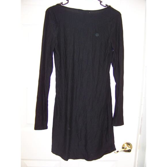 PLANET GOLD (M) Dress BLACK BEAUTY Stretch Bodycon O-Ring Neck - Picture 2 of 2